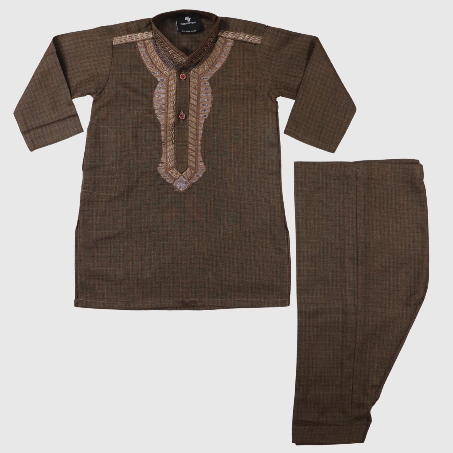 Dark Brown Shalwar Kameez – Kids
