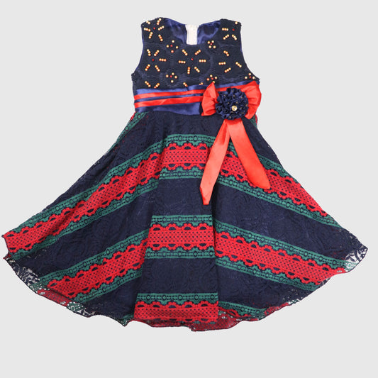 Midnight Blue Twirl Frock with Trouser