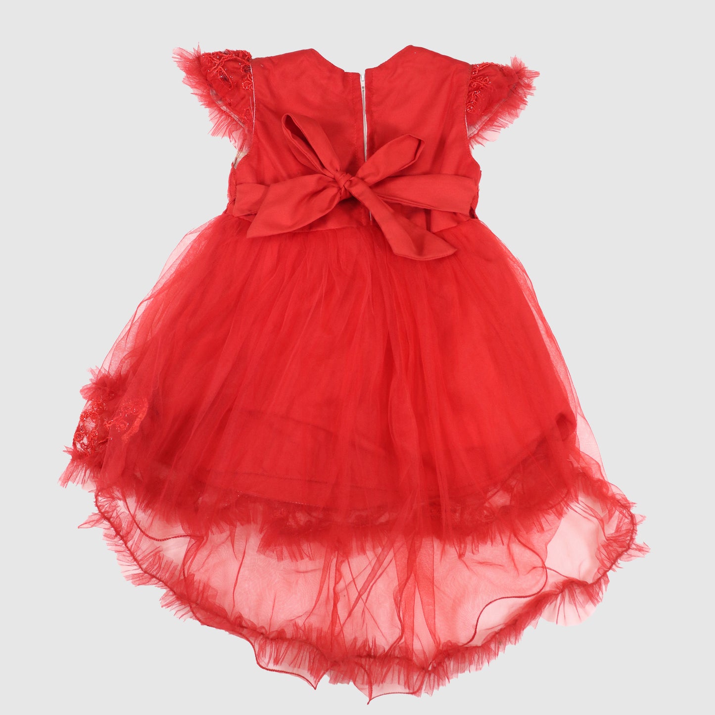 Girls' Embroidered Net Frock and Trouser Set