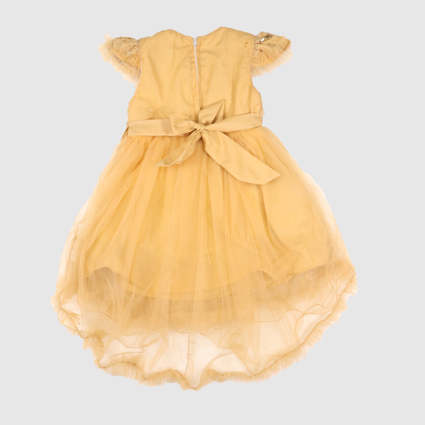 Girls' Embroidered Net Frock and Trouser Set