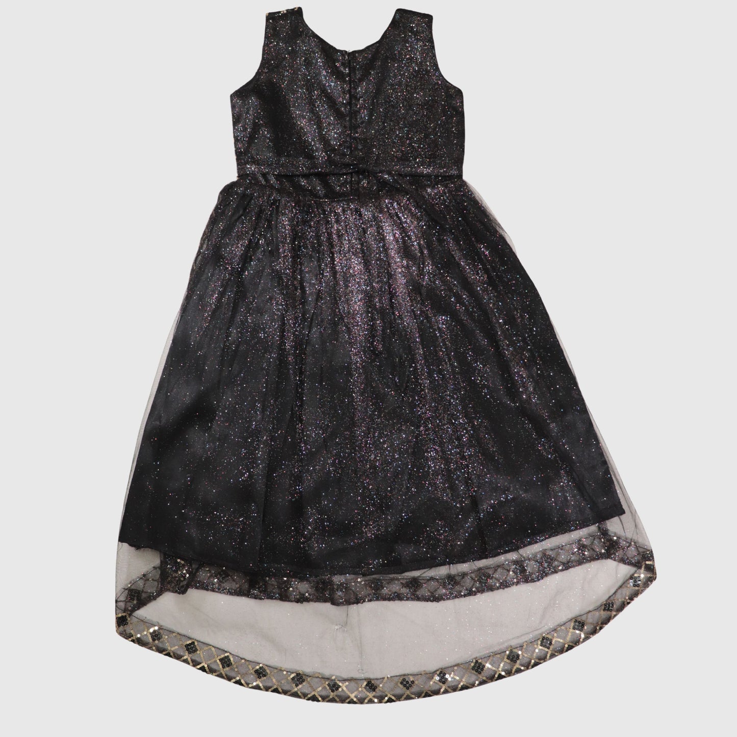 Criss-Cross Pattern Party Dress with Trouser