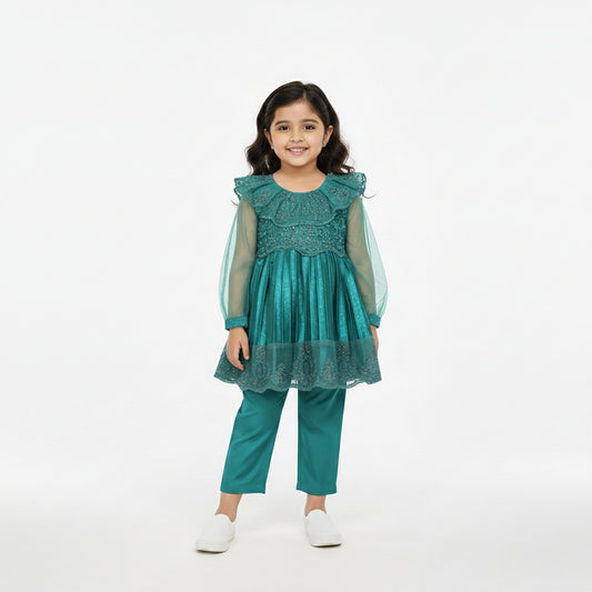 Royal Pleated Velvet Frock