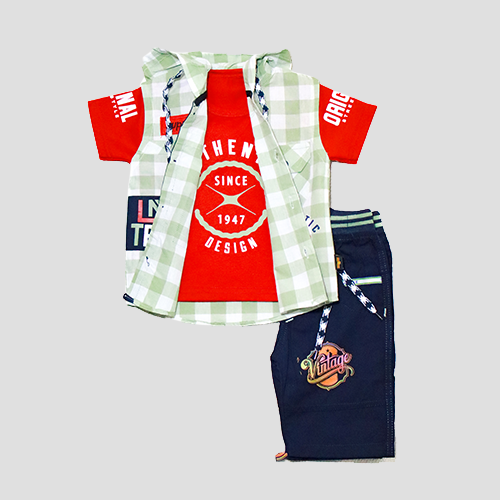 Kids’ Casual Checkered Hooded Set