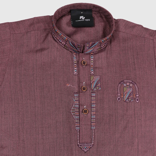 Burgundy Kurta Pajama – Kids