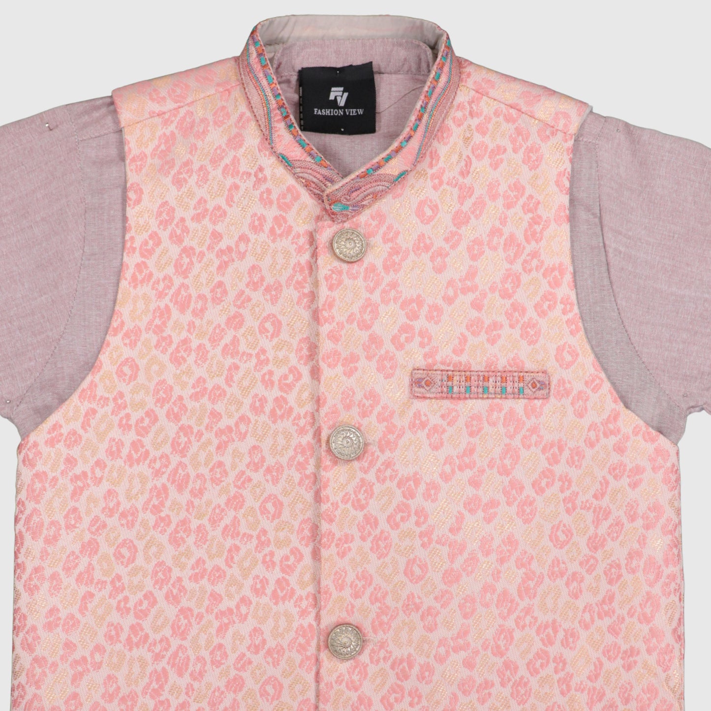 Light Purple Kurta Pajama with Waistcoat – Kids