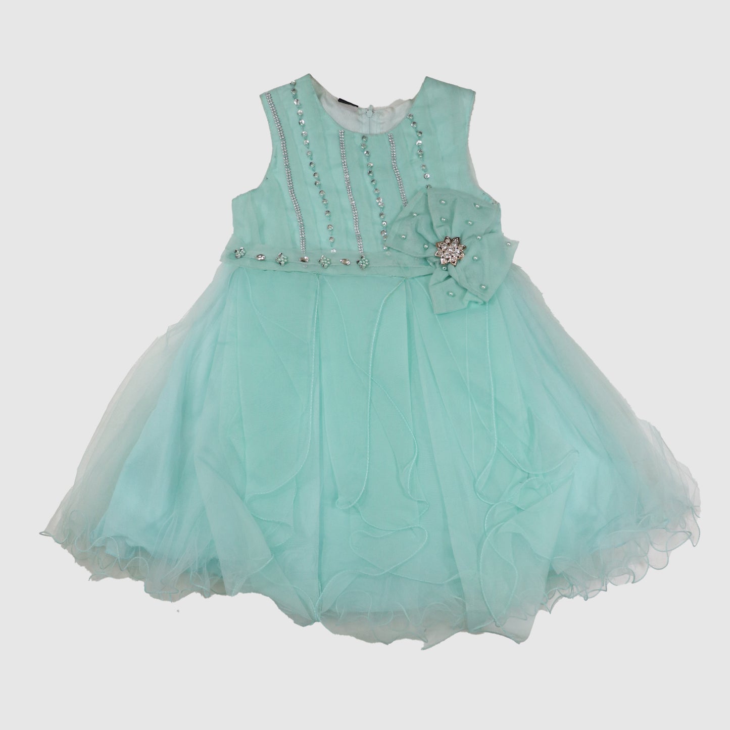 Girls' Sparkling Net Frock with Trouser Party Outfit