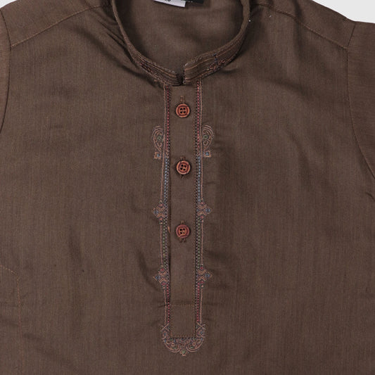 Dark Brown Kurta Pajama – Kids