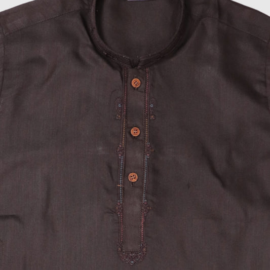 Dark Brown Kurta Pajama – Kids