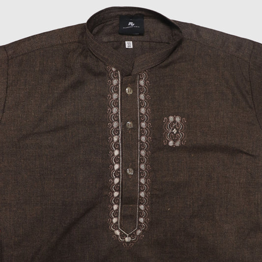 Wood Brown Kurta Shalwar – Kids