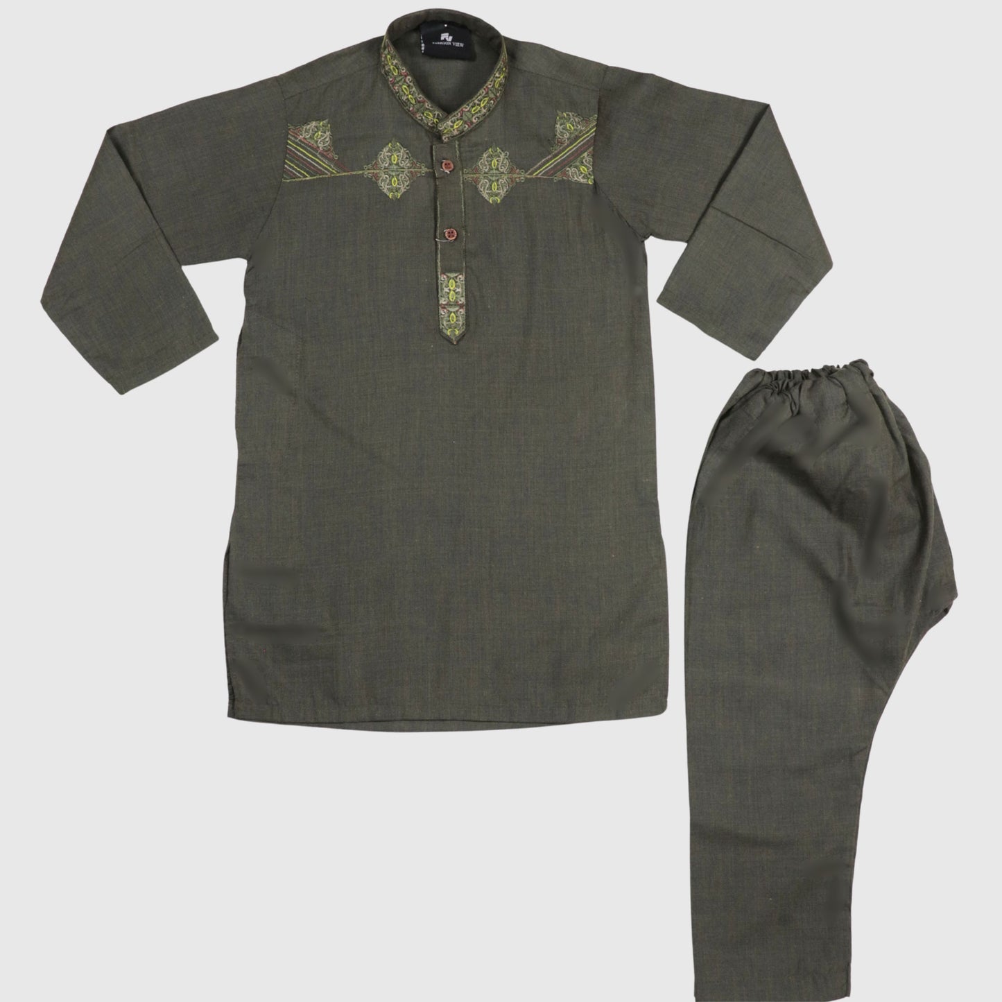Dark Green Kurta Pajama – Kids