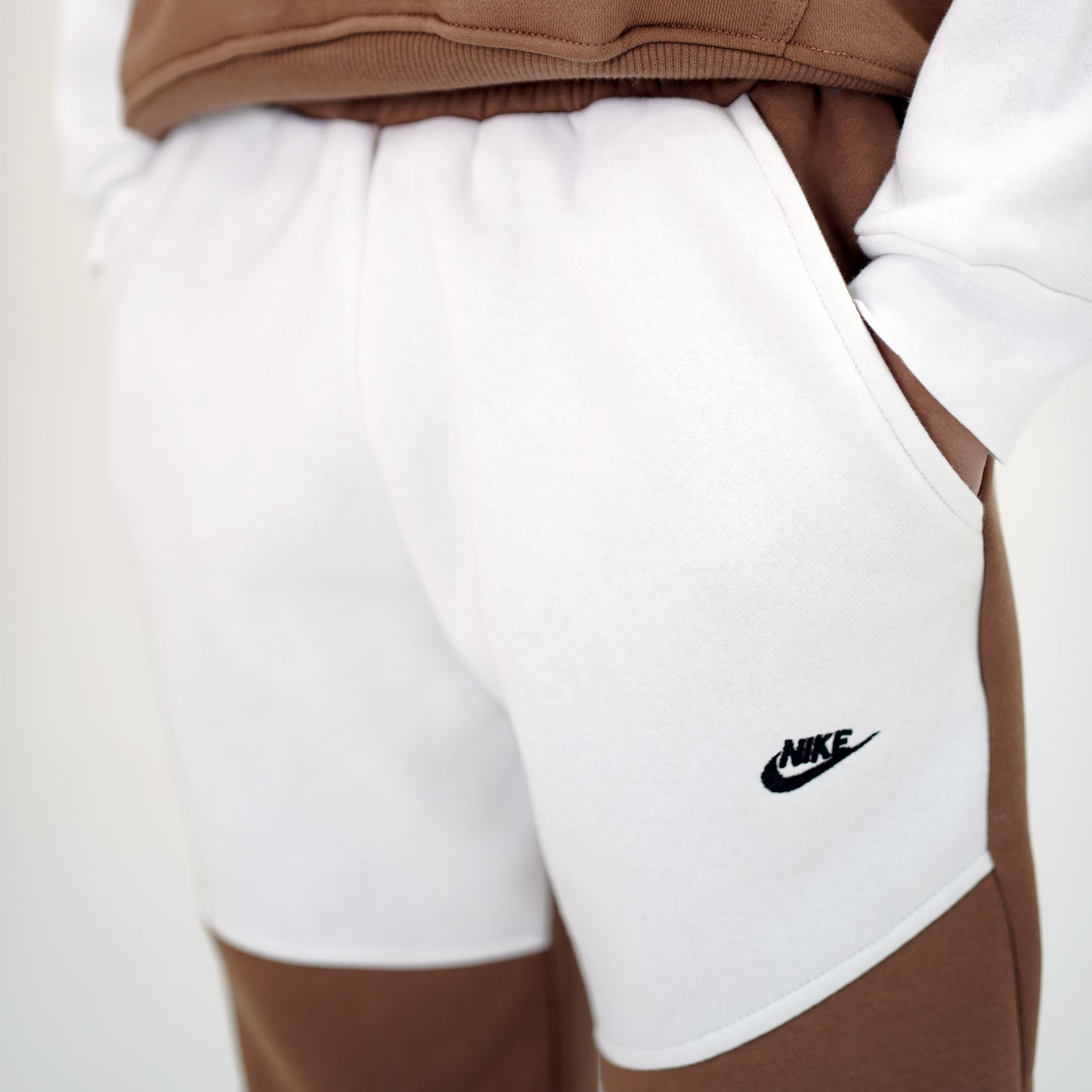 Nik Kids Fleece Tracksuit | Brown & White | Unisex, Ages 3-14