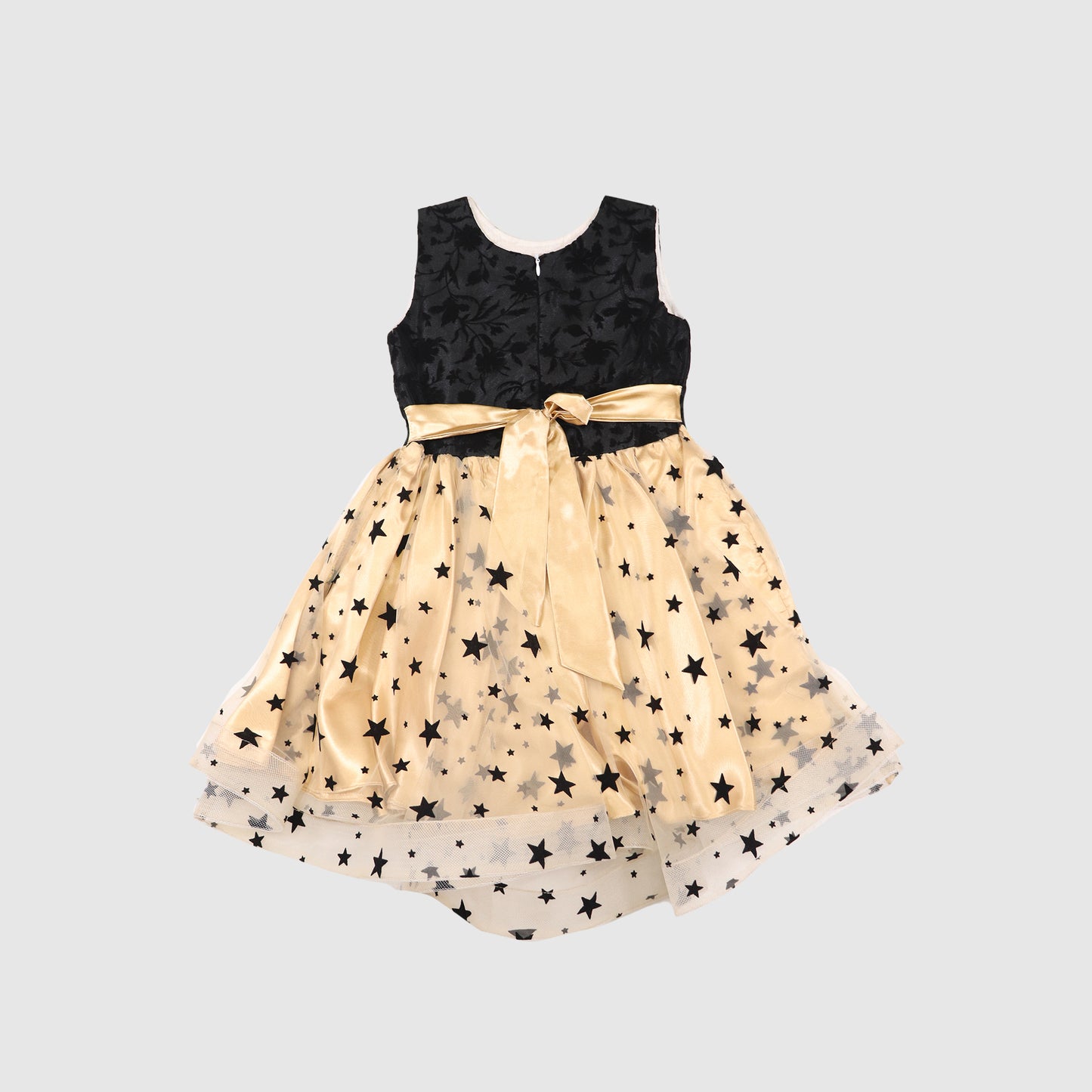 Girls Golden & Black Star Party Frock