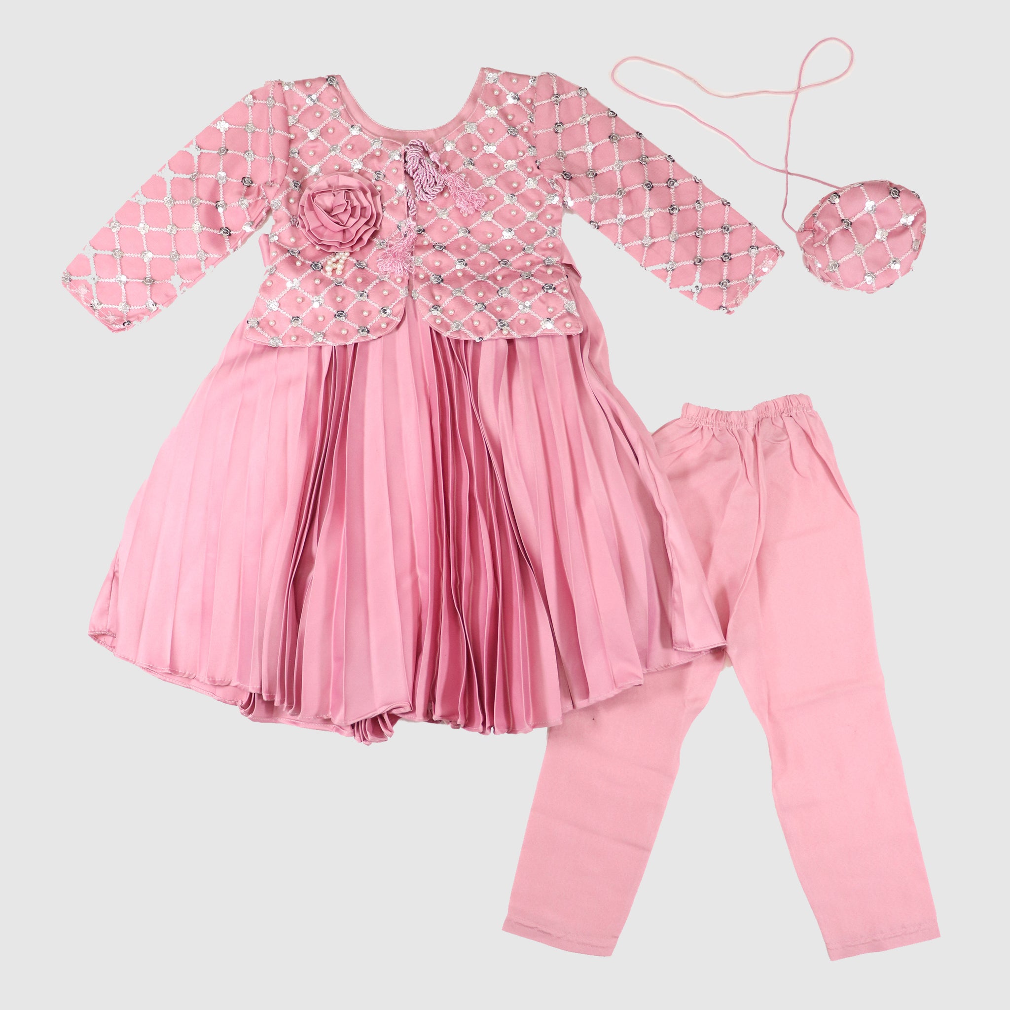 Floral Detail Party Frock for Girls