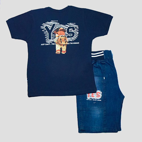 Kids' Denim Shorts & T-Shirt Set