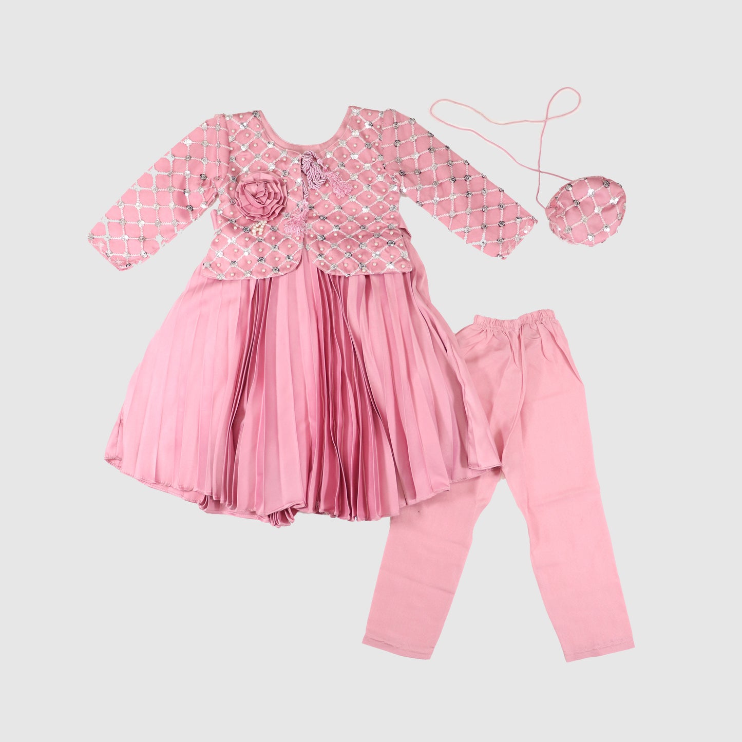 Floral Detail Party Frock for Girls