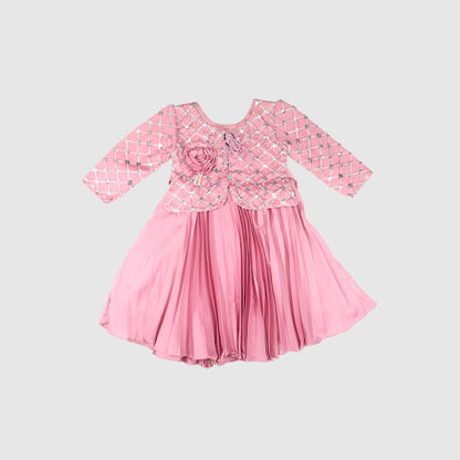 Floral Detail Party Frock for Girls