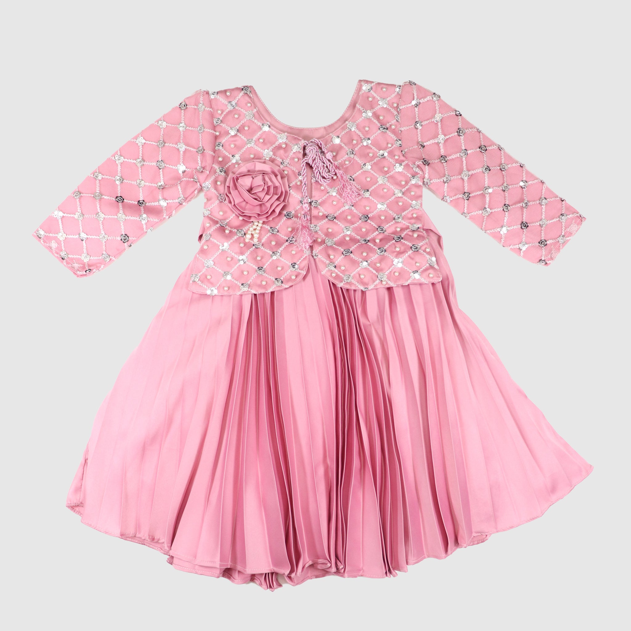 Floral Detail Party Frock for Girls