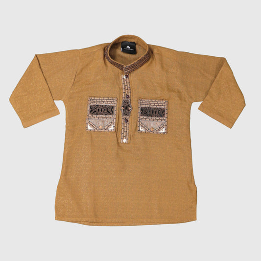 Yellow Brown Shalwar Kameez – Kids