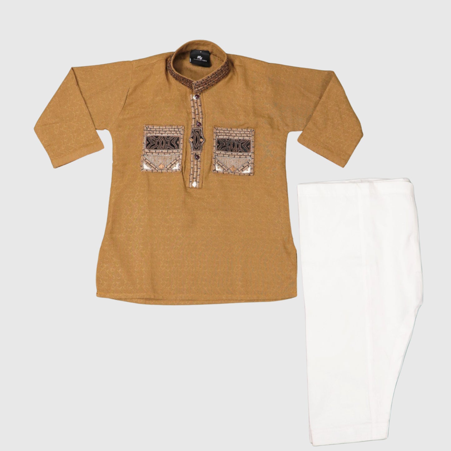 Yellow Brown Shalwar Kameez – Kids