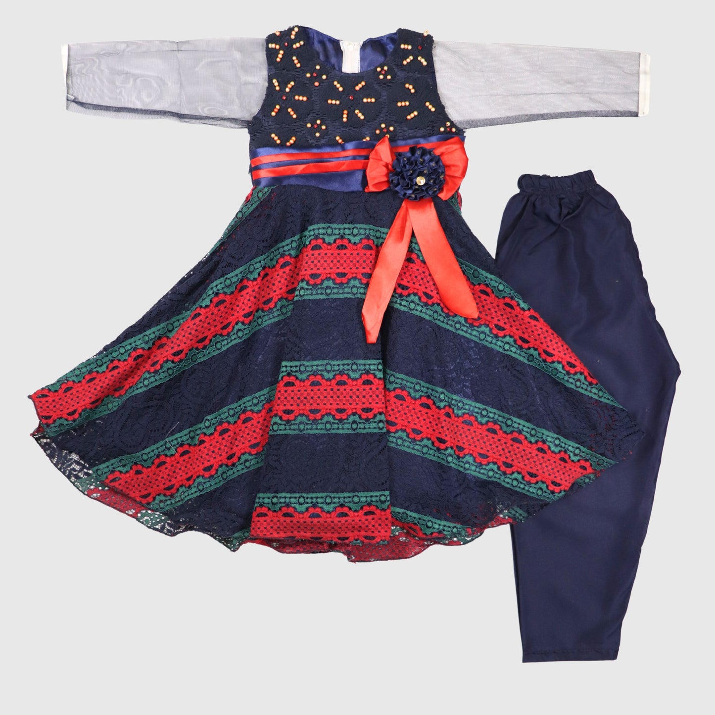 The Midnight Blue Twirl Frock with Trouser