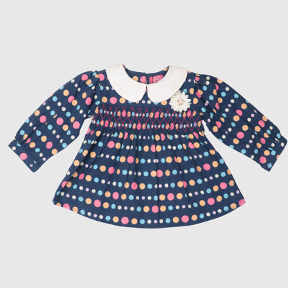 Girls’ Polka Dot Frock – Pink & Lavender