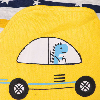 Yellow Striped Baby Hooded Suit Set (2-Piece)