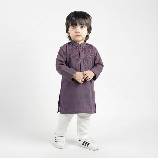 Purple Kurta with Pajama – Kids