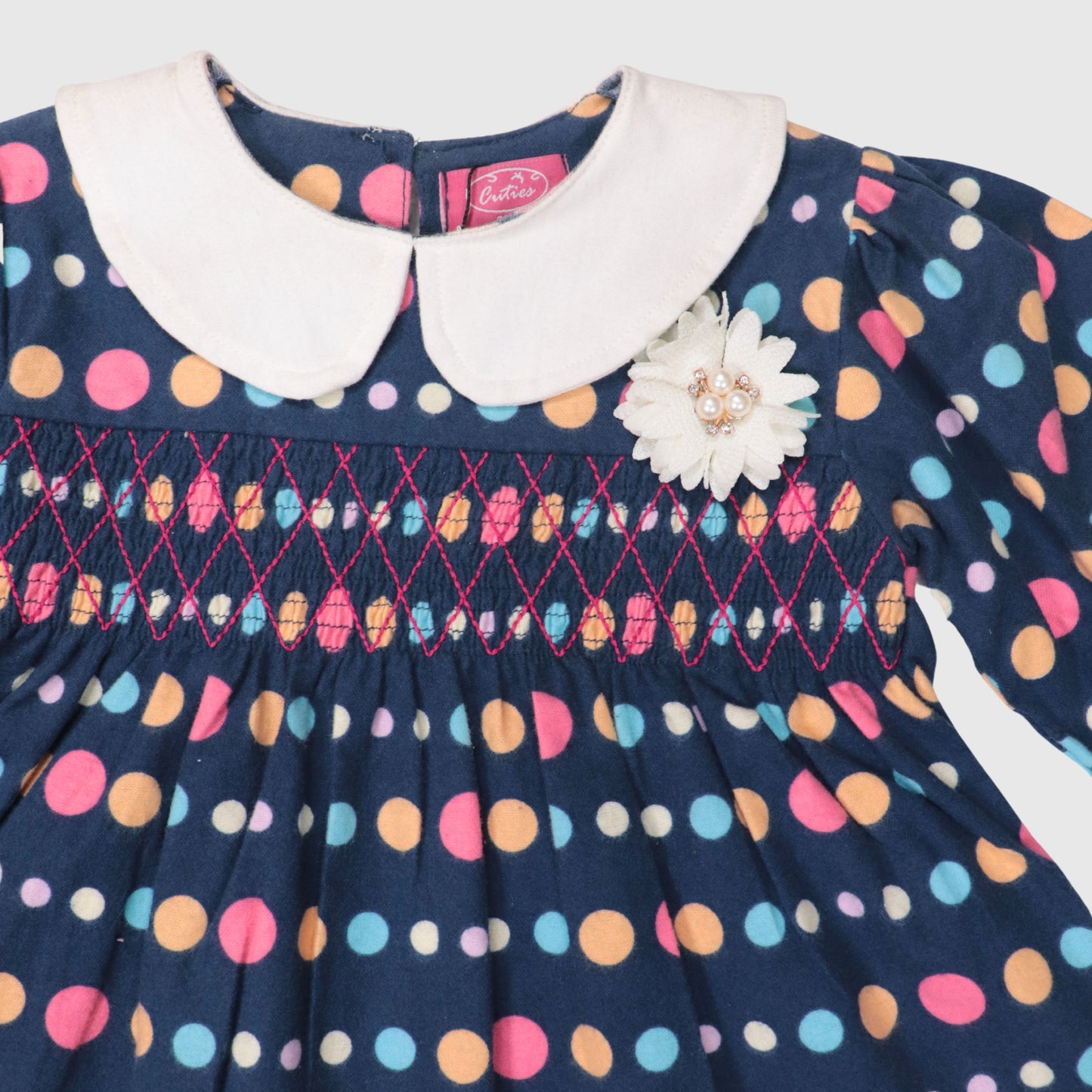 Girls’ Polka Dot Frock – Pink & Lavender