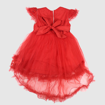 Girls' Embroidered Net Frock and Trouser Set