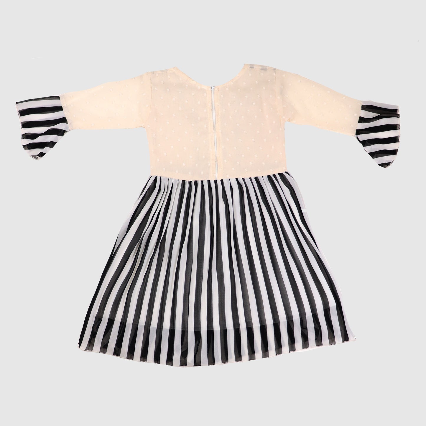 Black & Cream Polka-Dot Frock with Trousers