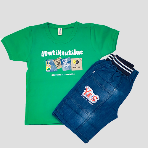 Kids' Denim Shorts & T-Shirt Set