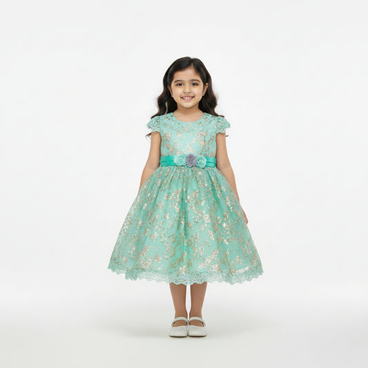 Pink & Teal Twirl Princess Dress