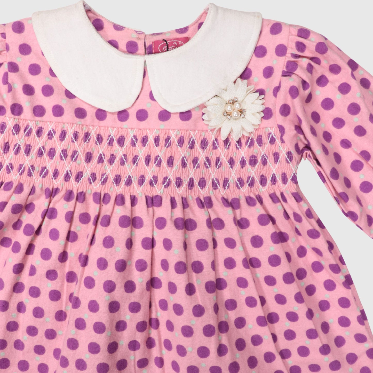 Girls’ Polka Dot Frock – Pink & Lavender