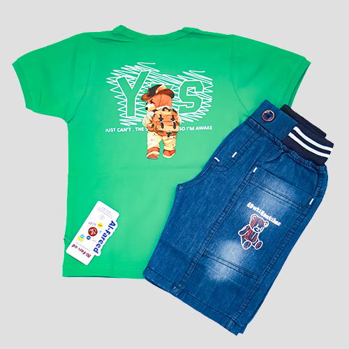 Kids' Denim Shorts & T-Shirt Set