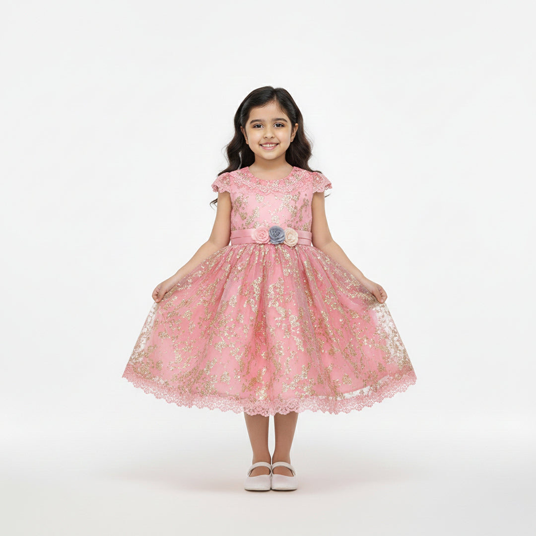 Pink & Teal Twirl Princess Dress