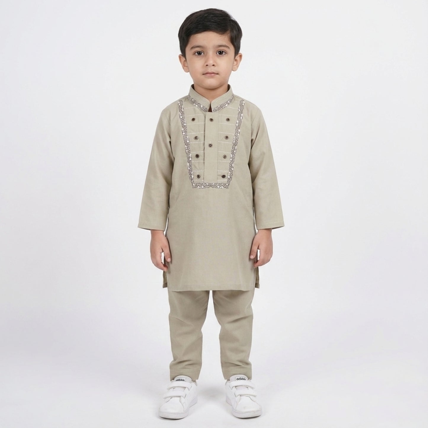 Light Olive Shalwar Kameez – Kids