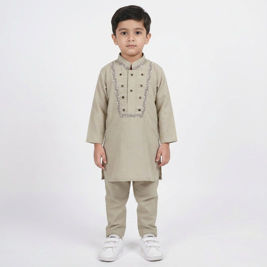 Light Olive Shalwar Kameez – Kids