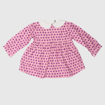 Girls’ Polka Dot Frock – Pink & Lavender