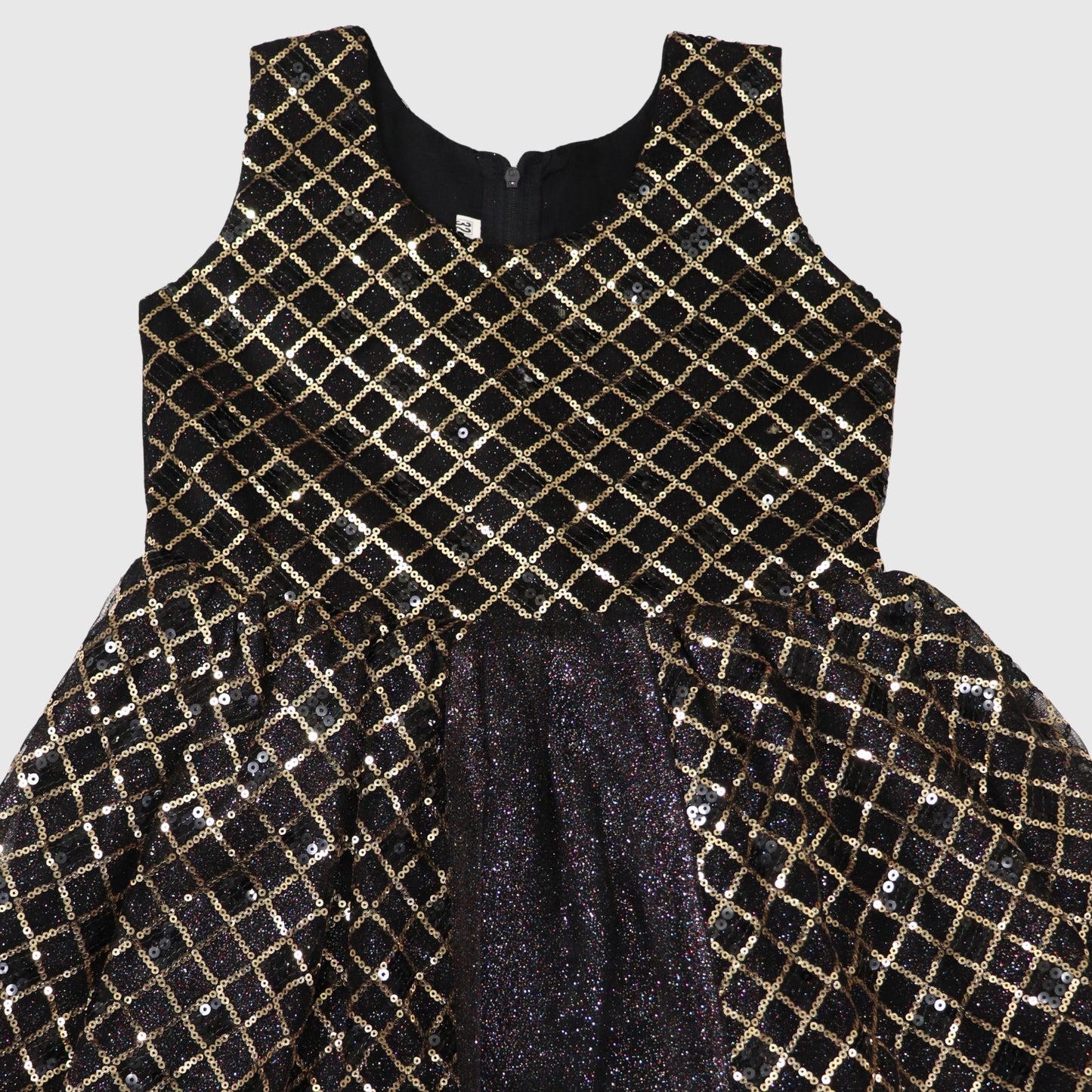 Criss-Cross Pattern Party Dress with Trouser