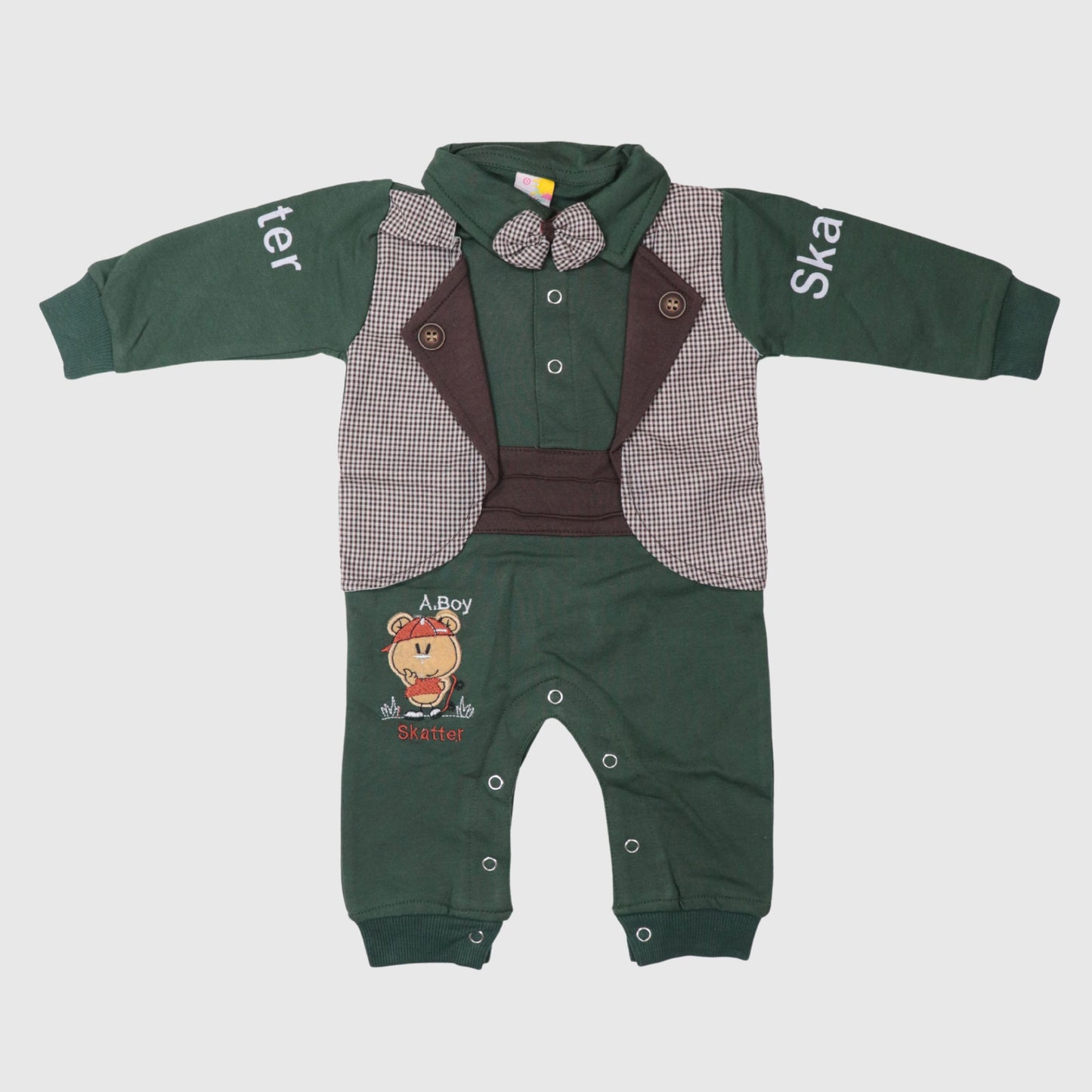 Forest Green Baby Formal Romper (1-Piece)