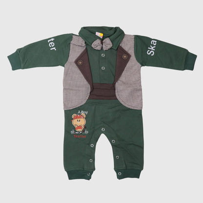 Forest Green Baby Formal Romper (1-Piece)