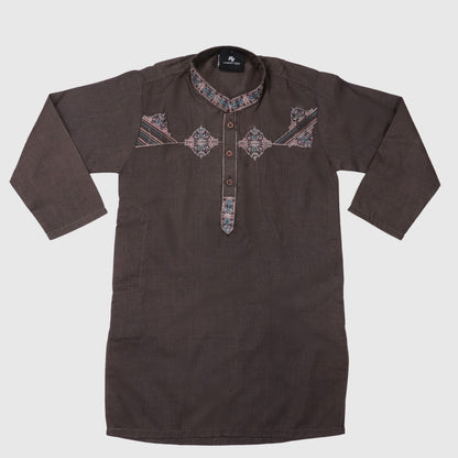 Dark Brown Kurta Pajama – Kids