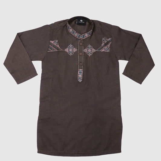Dark Brown Kurta Pajama – Kids