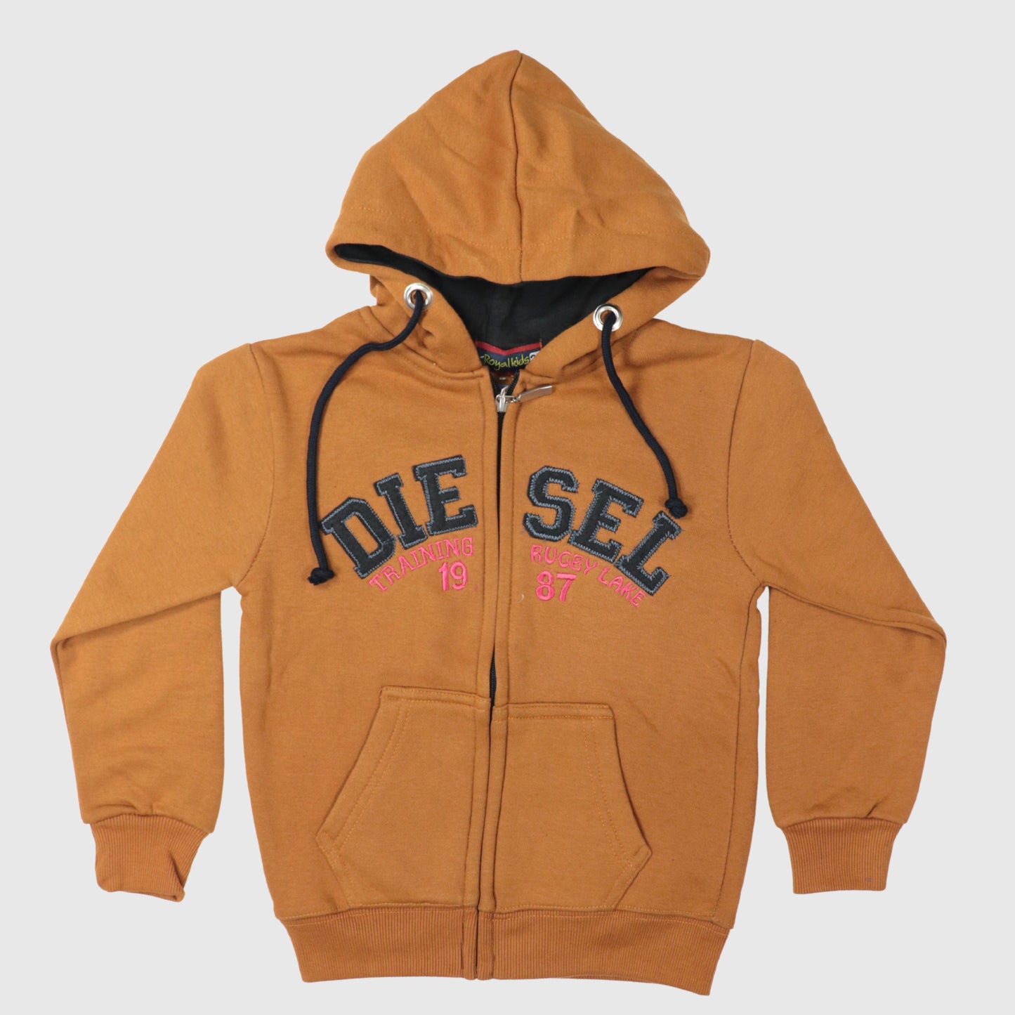 Mustard Yellow Full-Zip Fleece Hoodie for Boys