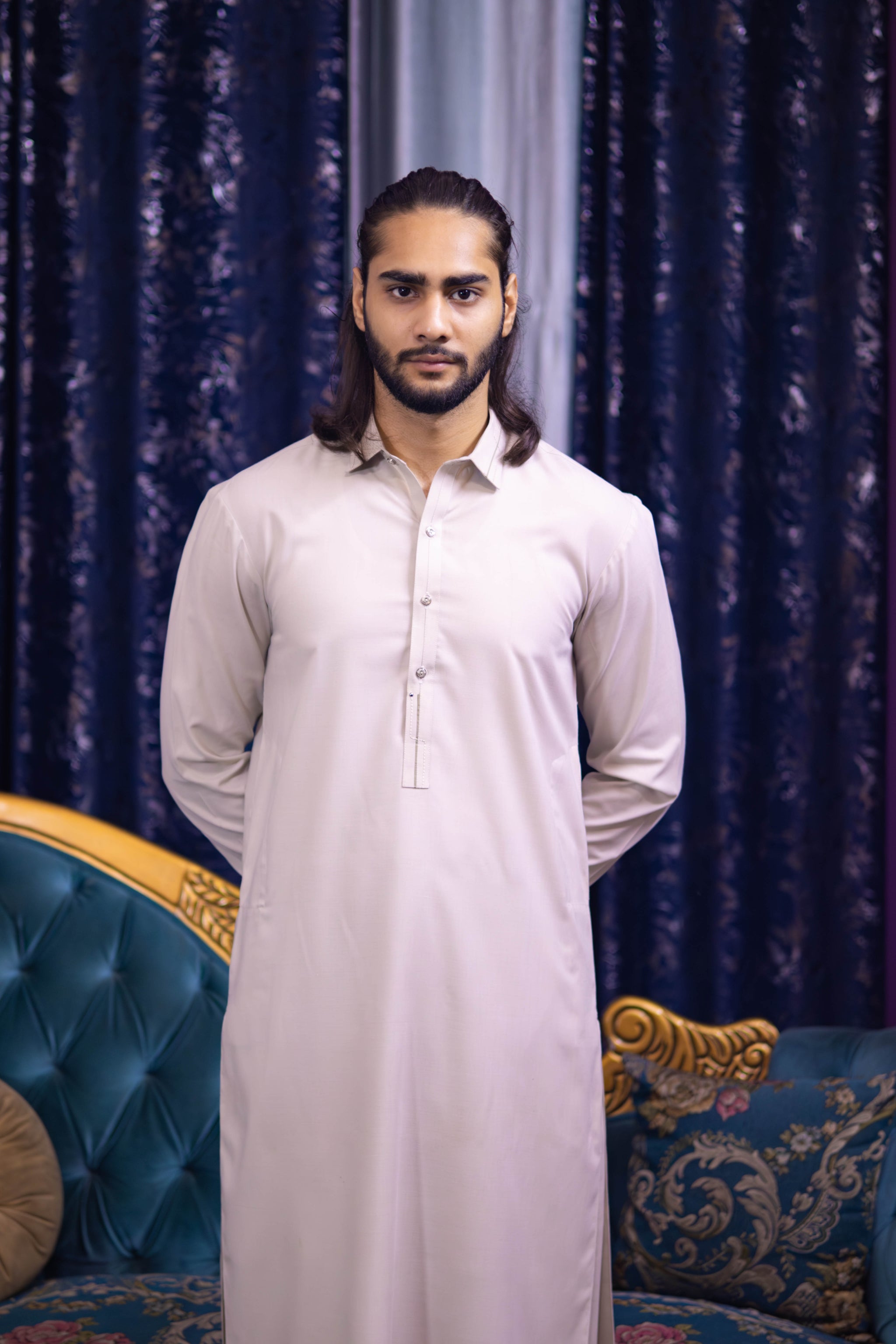 Light Pista Wash & Wear Semi-Formal Kameez Shalwar