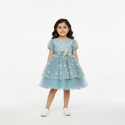 The Teal Blossom Party Dress