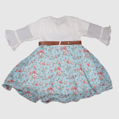 Elegant Frock & Trouser Set with Belt