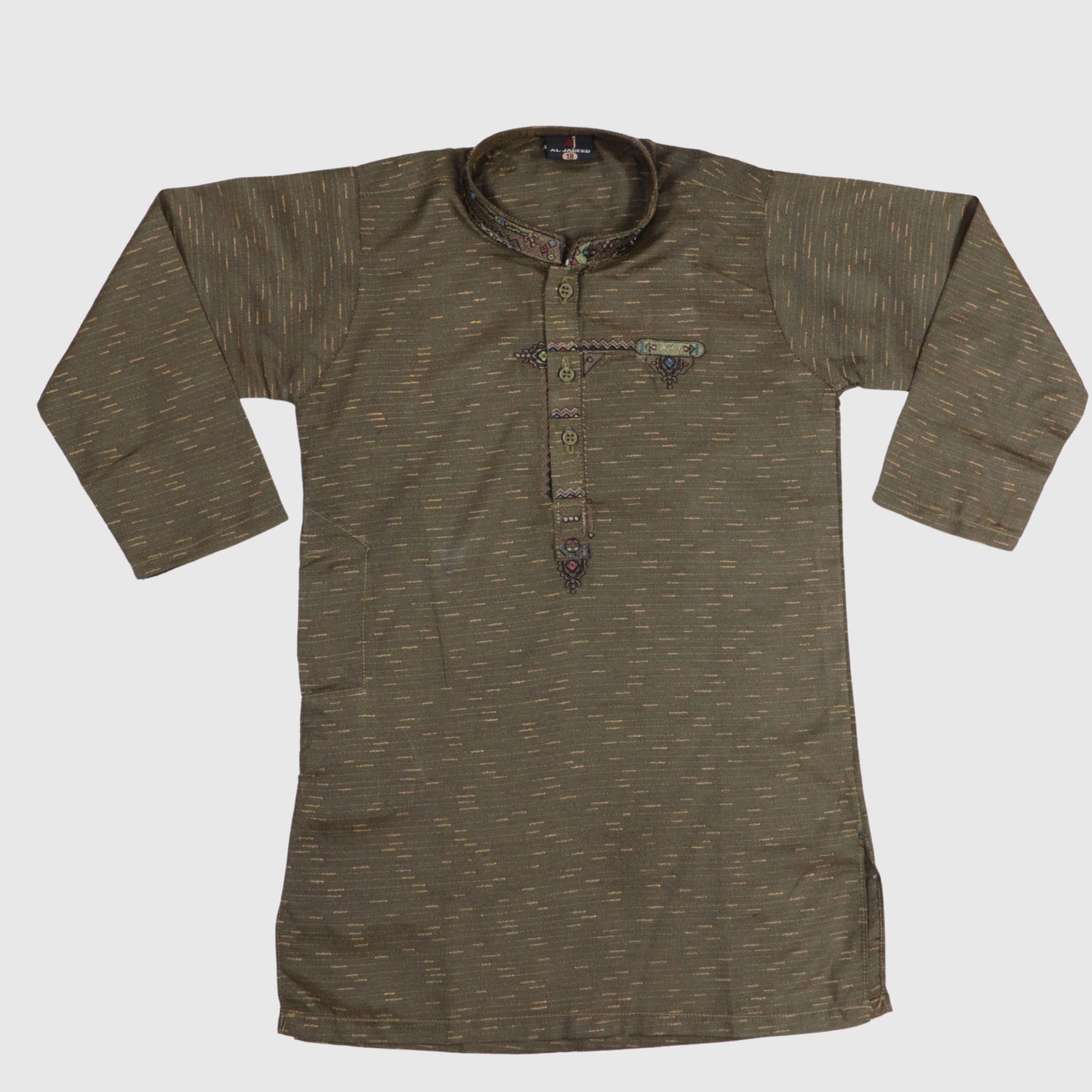 Green Shalwar Kameez in Brown Shade – Kids