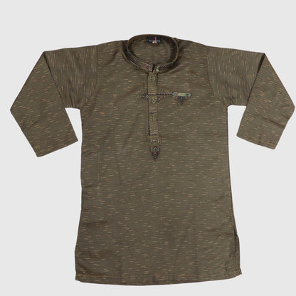 Green Shalwar Kameez in Brown Shade – Kids