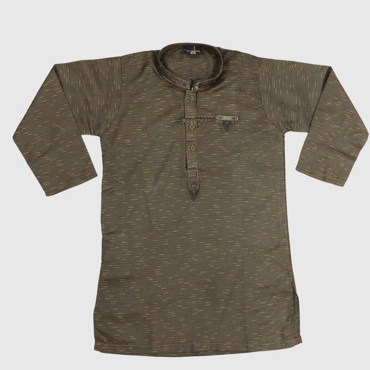 Green Shalwar Kameez in Brown Shade – Kids